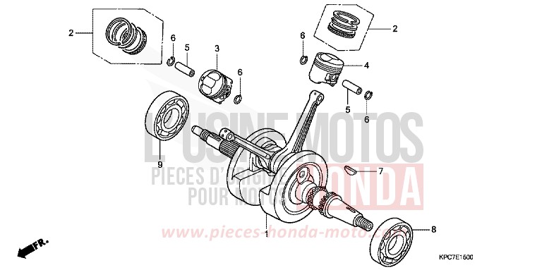 CRANKSHAFT/PISTON for Varadero 125 SHASTA WHITE (NH138) from 2009